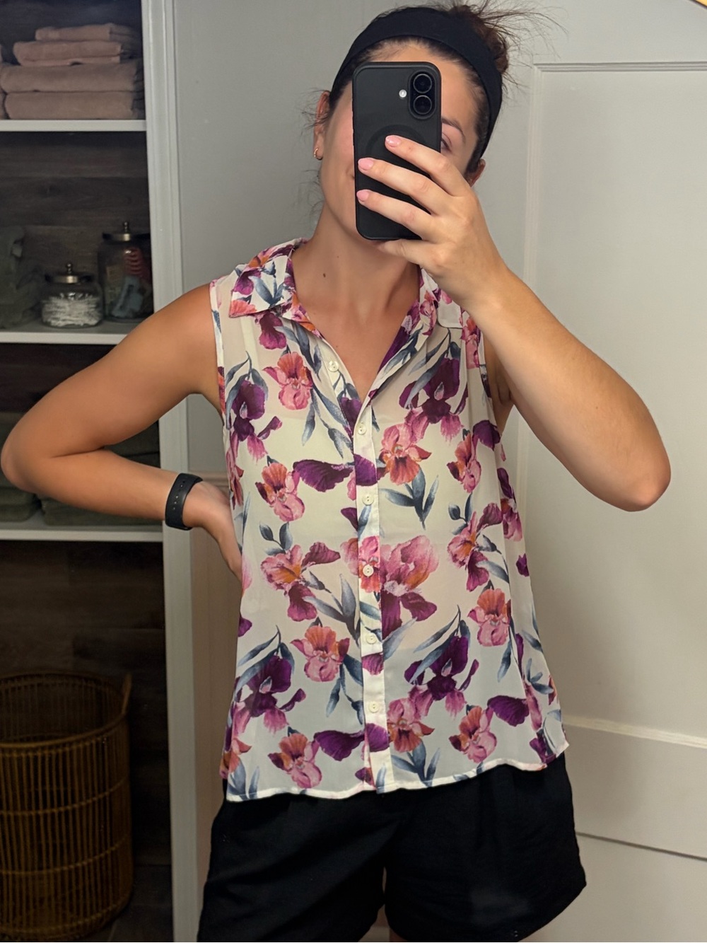Sheer floral top